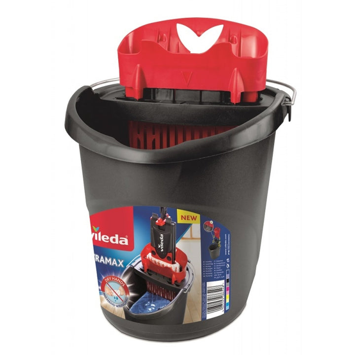 Vileda flat mop + bucket + 3 cloth set, Ultramax BOX, non-contact drainage system, two types of fibers, 177453