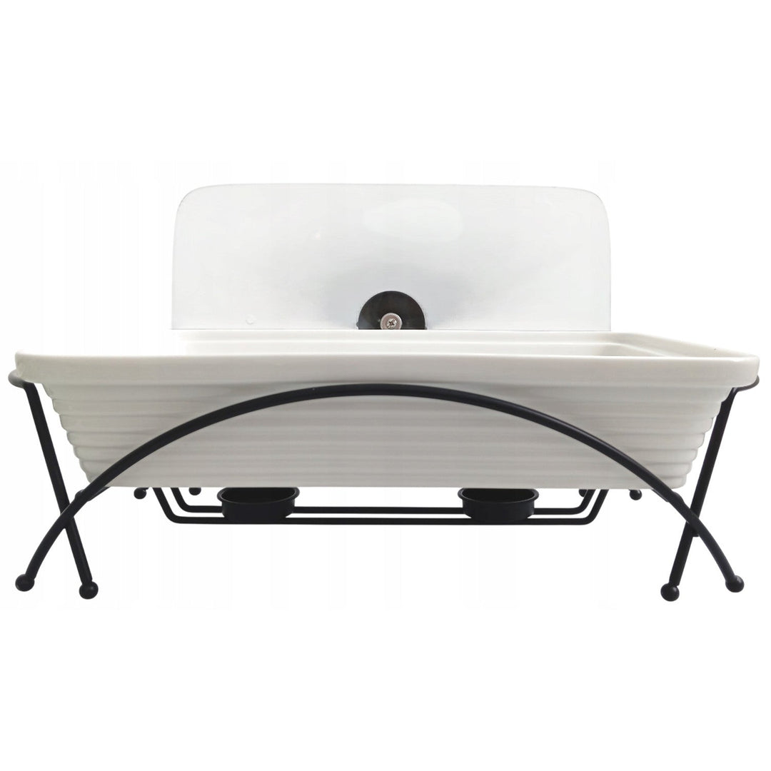 Maestro ceramic food warmer, rectangular, white color, capacity 2.4L, can be used in the oven, rack and lid with handle included, MR-11562-73