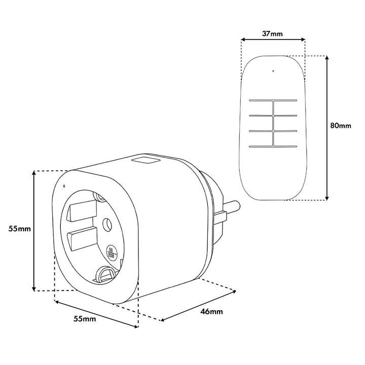 GreenBlue Remote-Controlled Outlets, 3-Pack, Programmable, Range up to 30 m, 220–240 V AC, 50/60 Hz, 16 A, 433 MHz, GB313 F