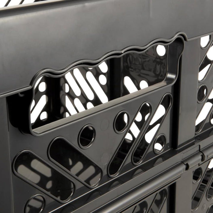 Ben Keeeper plastic folding basket, 45L, graphite, load capacity up to 50kg, soft handles, GS certificate and TUV test, food safe