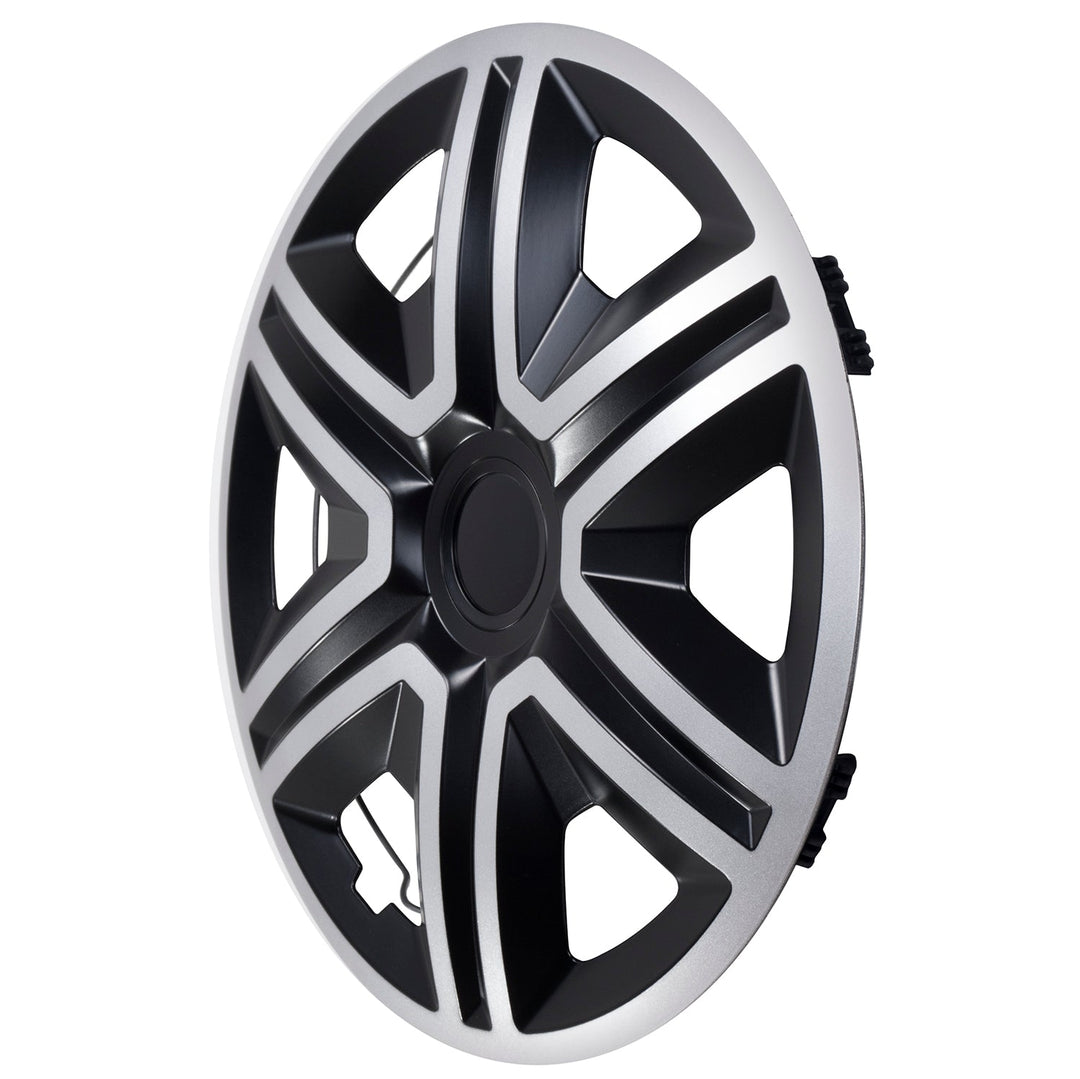 Universal hub cap 15'' NRM Action Doublecolor silver-black 1 piece