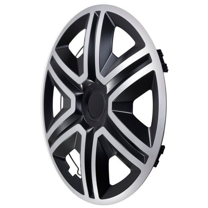 Universal hub cap 15'' NRM Action Doublecolor silver-black 1 piece