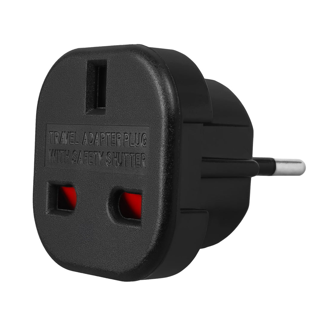 Maclean UK socket to EU plug adapter, black, MCE72, 2 pieces