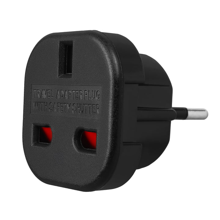 Maclean UK socket to EU plug adapter, black, MCE72, 2 pieces