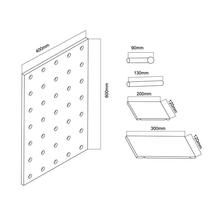 Maclean wooden board organizer, light wood color, 40x60cm, max. 20kg, MC-130 WD, 2 pieces.