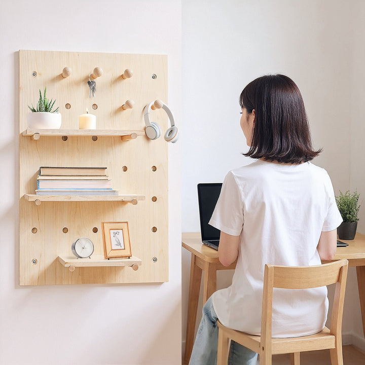 Maclean wooden board organizer, light wood color, 40x60cm, max. 20kg, MC-130 WD, 2 pieces.