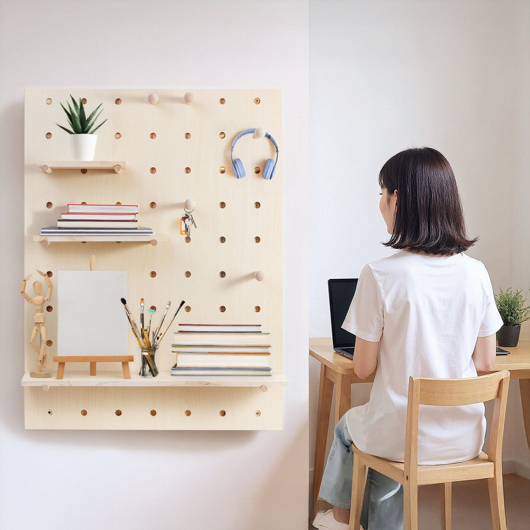 Maclean wooden board organizer, light wood color, 60x80 cm, max. 20 kg, MC-131 WD, 2 pieces
