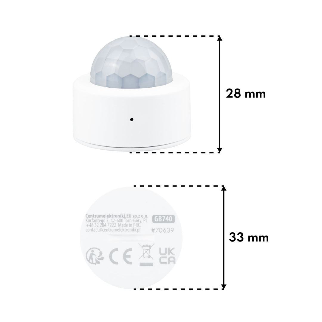 Tuya GreenBlue Zigbee Wireless Motion Sensor, Android/iOS, CR2450 DC 3.0V, 120° detection angle / up to 8 m, GB740