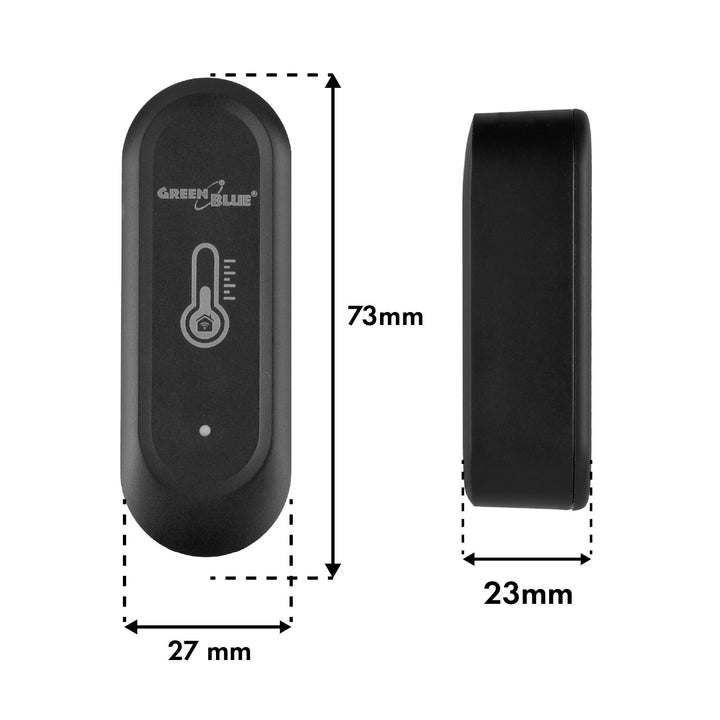 GreenBlue Outdoor WiFi Temperature and Humidity Sensor, Android/iOS, 3.0V DC, LR03x2, IP65, GB741
