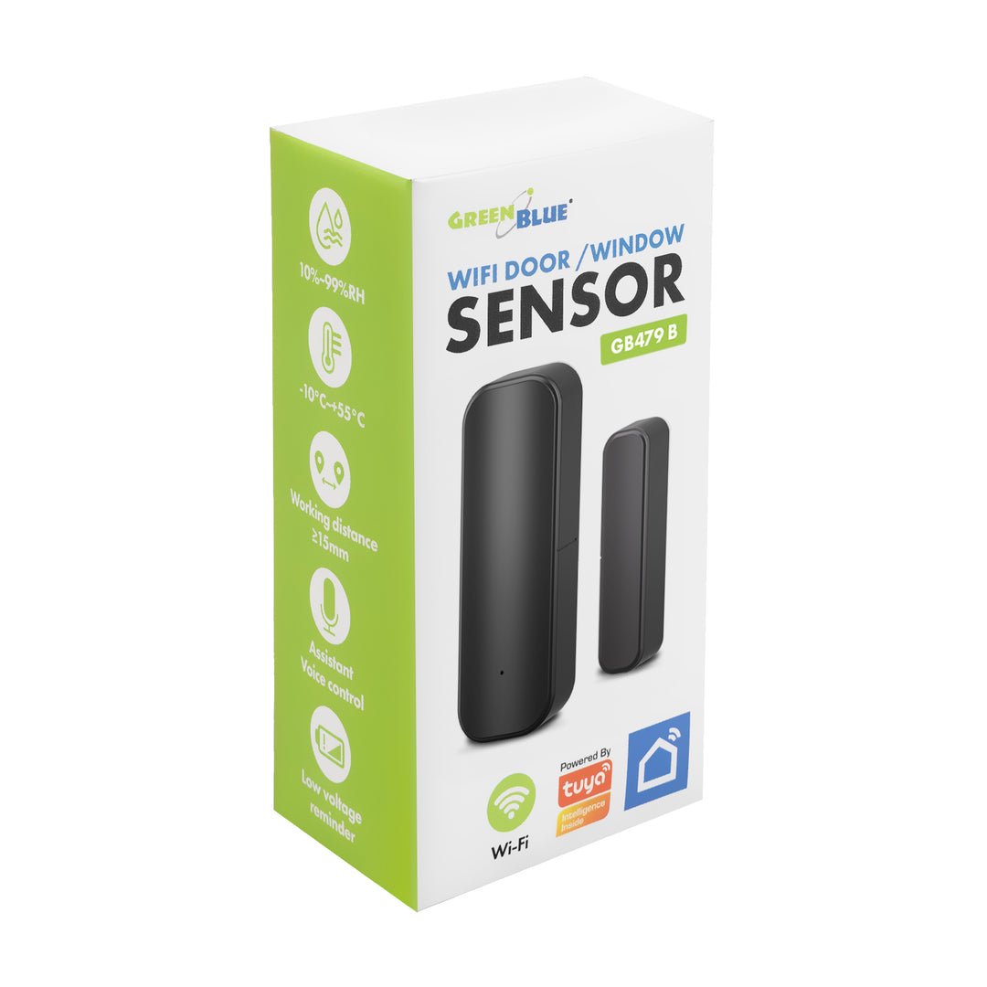 GreenBlue Wireless Reed Switch / WiFi Door/Window Sensor, Android/iOS, 3.0V DC, LR03x2, GB479 B