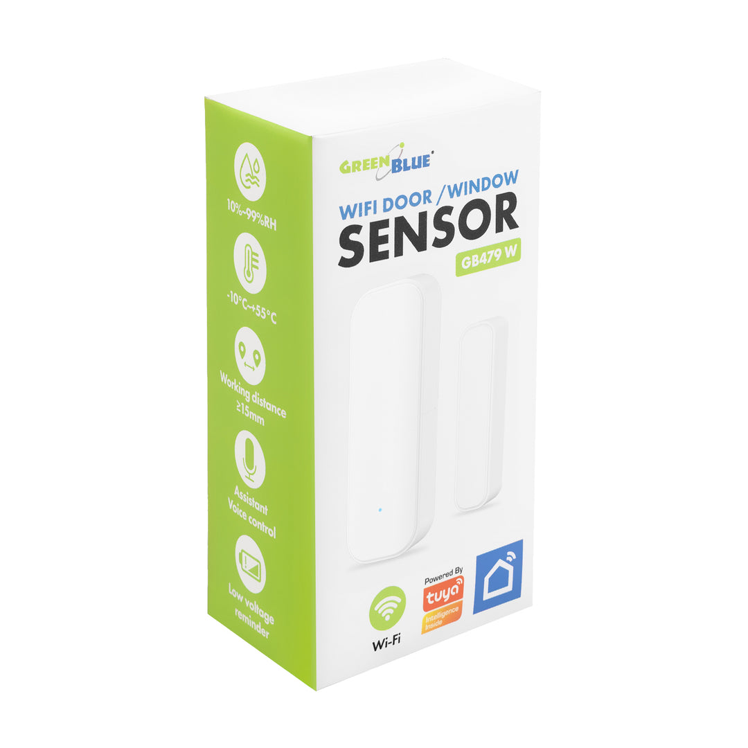 GreenBlue Wireless Reed Switch / WiFi Door/Window Sensor, Android/iOS, 3.0V DC, LR03x2, GB479 W