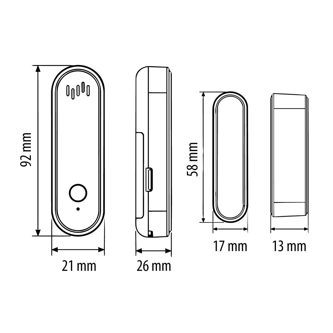 GreenBlue Wireless Reed Switch / WiFi Door/Window Sensor, Android/iOS, 3.0V DC, LR03x2, with Alarm, GB478