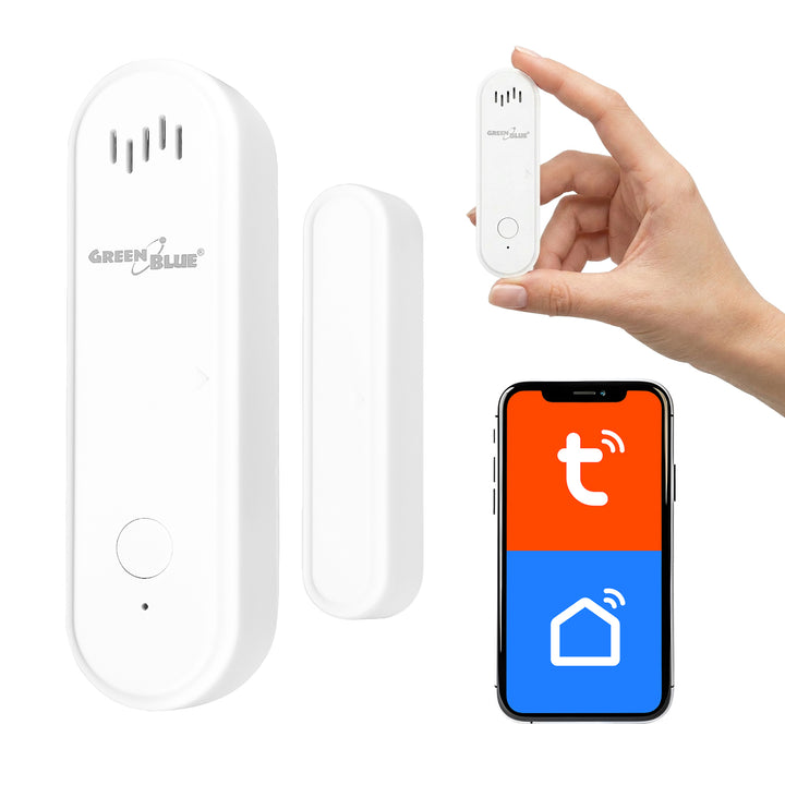 GreenBlue Wireless Reed Switch / WiFi Door/Window Sensor, Android/iOS, 3.0V DC, LR03x2, with Alarm, GB478