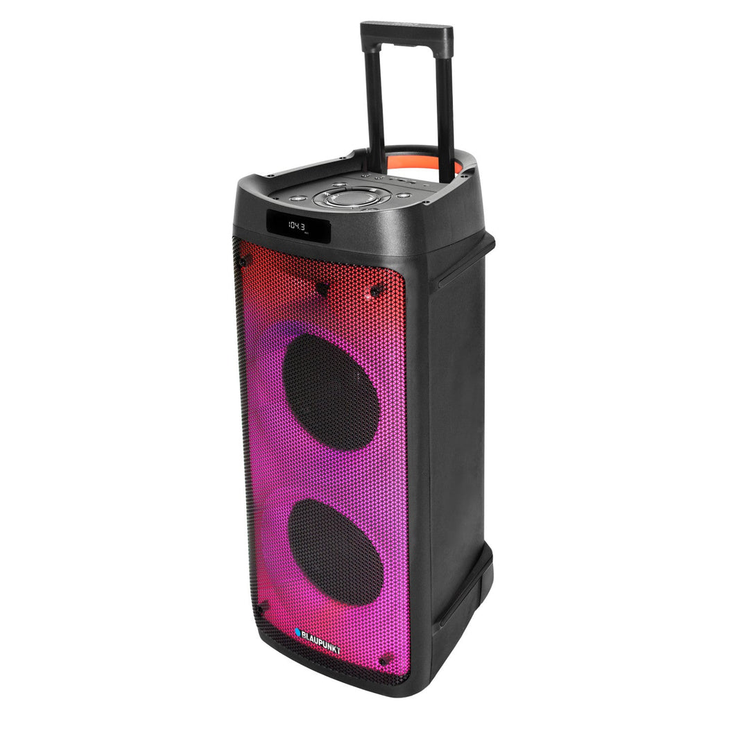 Blaupunkt Party Box speaker, LED lighting, Bluetooth, USB and AUX, FM radio, karaoke function, remote control, PB08DB
