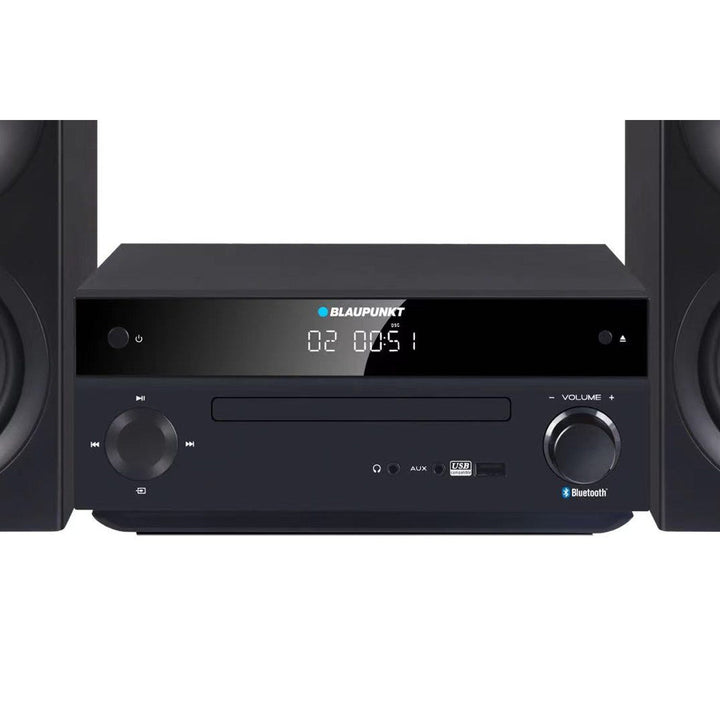 Blaupunkt micro system, 150W power, FM radio, AUX socket and USB port, Bluetooth, HDMI input, alarm clock, LED display, black, MS30.02BT