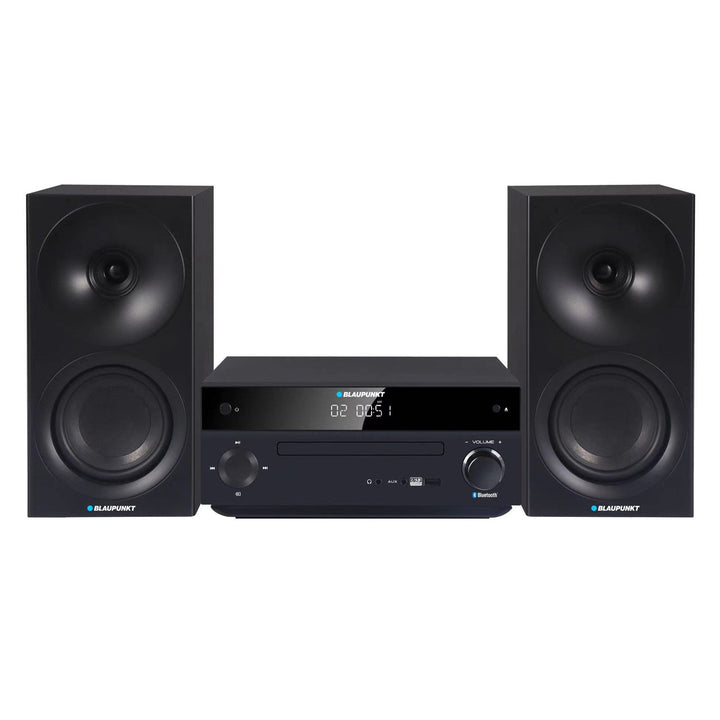 Blaupunkt micro system, 150W power, FM radio, AUX socket and USB port, Bluetooth, HDMI input, alarm clock, LED display, black, MS30.02BT