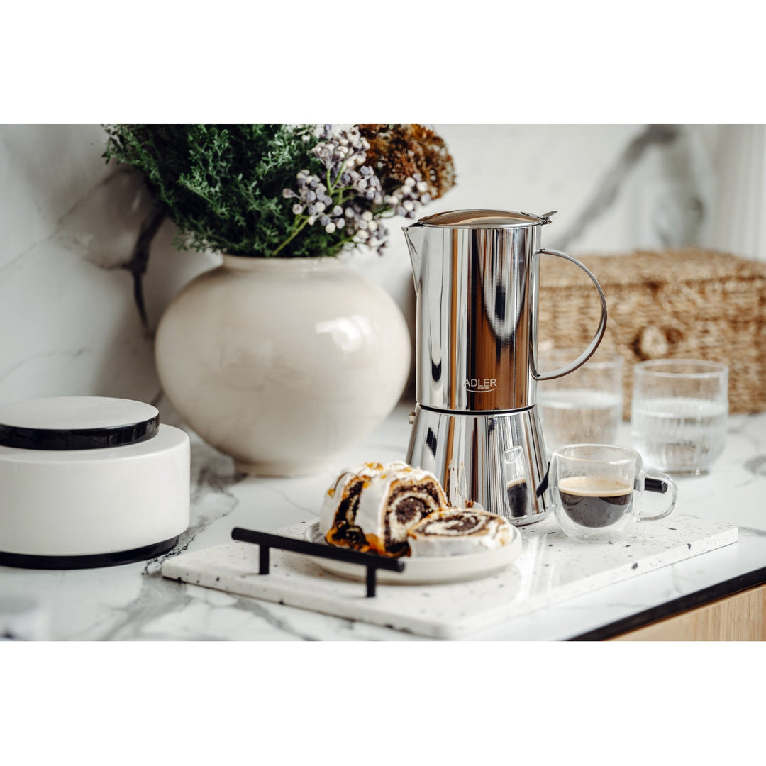 Adler coffee maker, espresso coffee maker, capacity 620 ml, silver steel color, AD 4417