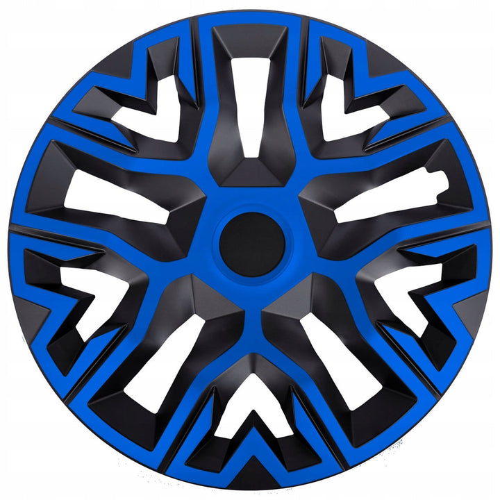 Universal 14" NRM The Best Bicolor blue and black hubcaps, 4 pieces