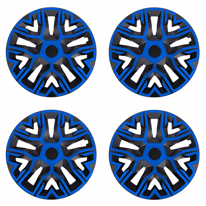 Universal 15'' NRM The Best Bicolor blue and black hubcaps, 4 pieces