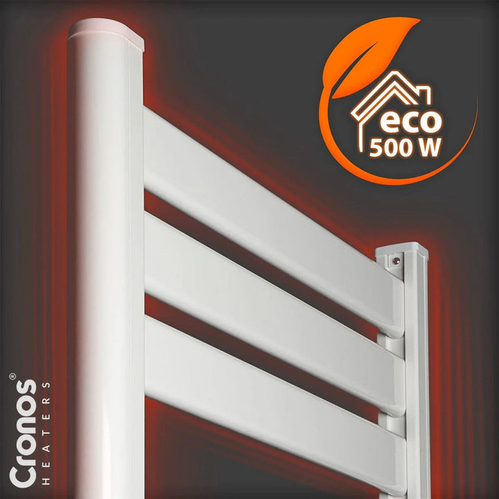 Cronos electric bathroom heater, 500W power, heats rooms up to 6m2, LCD display, AUTO, TIMER, and open window detection functions, TW-500
