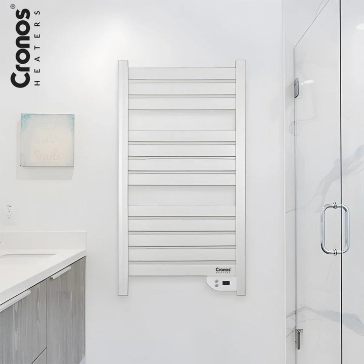 Cronos electric bathroom heater, 500W power, heats rooms up to 6m2, LCD display, AUTO, TIMER, and open window detection functions, TW-500