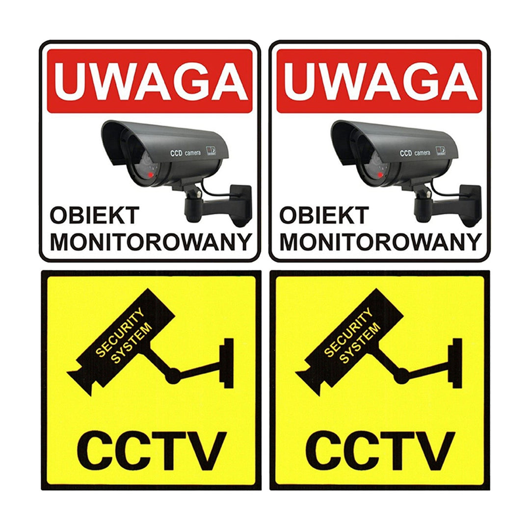 Set of two dummy tube cameras, IR LEDs, white, 2xAA power supply (included), ABS, IR1800 WT