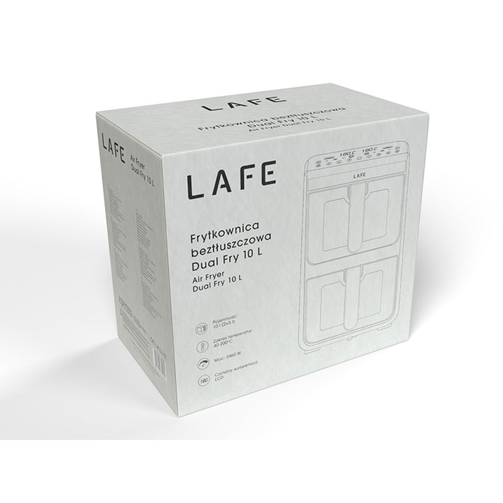 LAFE oil-free fryer, air fryer, 2 compartments, 5 L, 2460 W, LCD display, Dual Fry