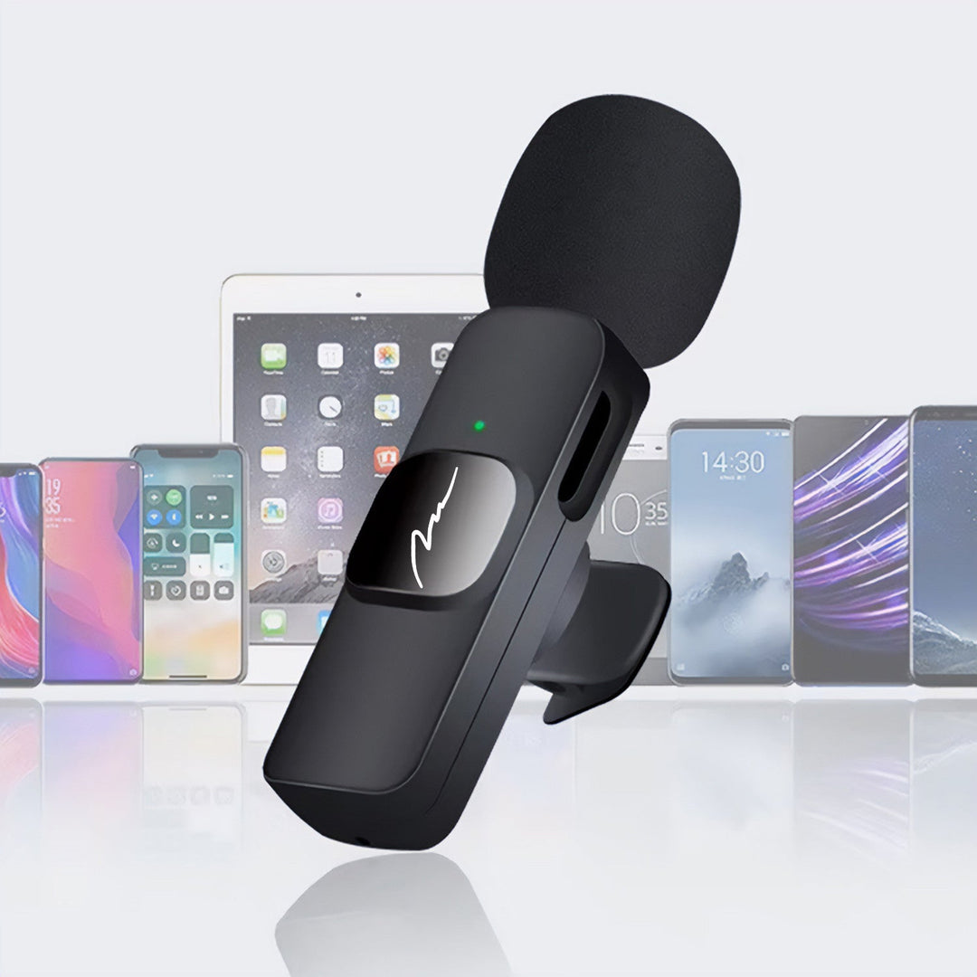 MICRO-MIC DUO - 2x wireless lapel microphone (set), clip-on, iOS & Android (OTG), mini, super-sensitive. USB-C & LIGHTNING, Mediatech