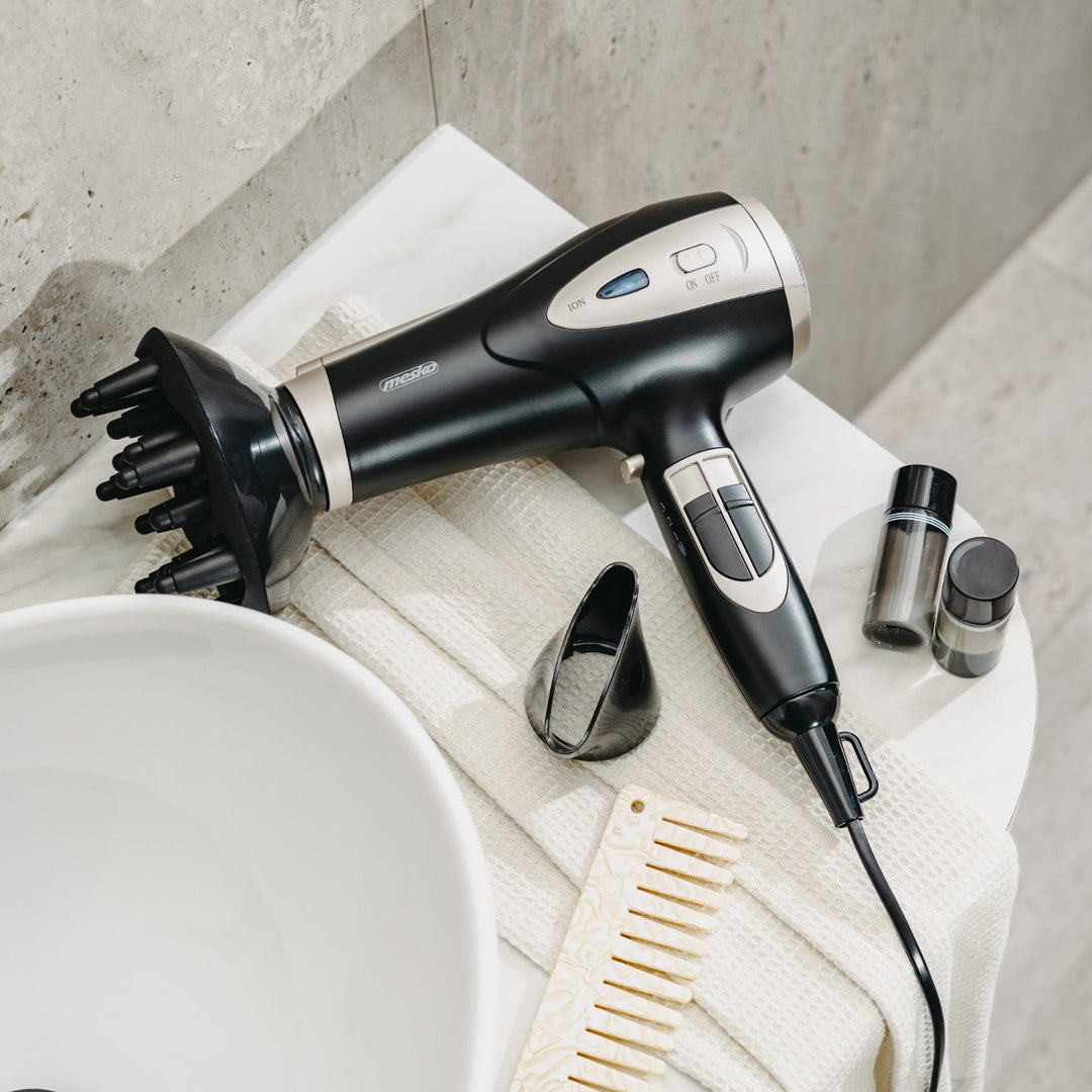 Mesko hair dryer, ionization function, diffuser, 2200W power, black, MS 2287
