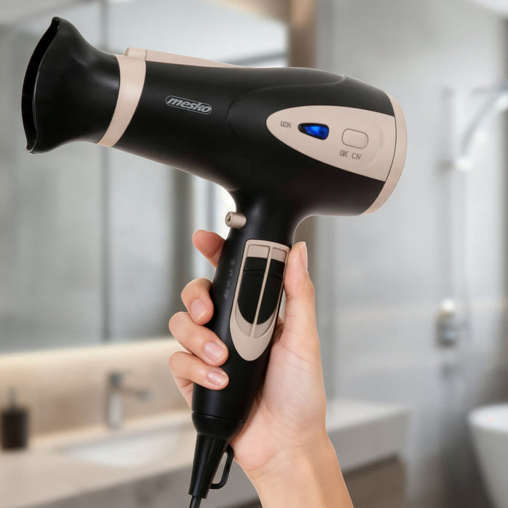 Mesko hair dryer, ionization function, diffuser, 2200W power, black, MS 2287