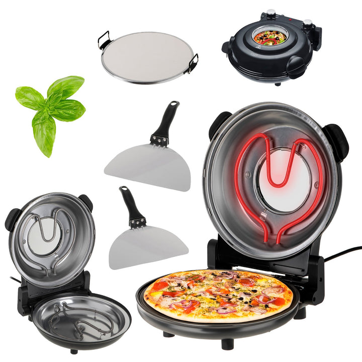 Adler pizza oven, temperature control up to 400°C, ceramic stone, two heating elements, AD 6314
