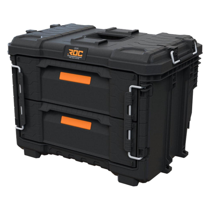 Keter ROC Pro Gear 2.0 XL Tool Box, with two drawers, included dividers, padlock slot, front latches, 259841