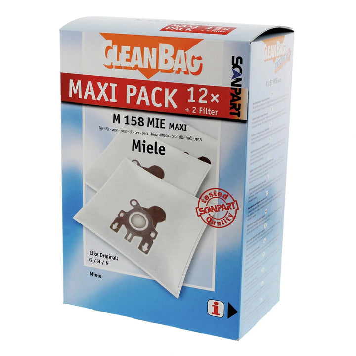 Miele G/H/N Vacuum Cleaner Bags, Maxipack (10 pieces) + 2 filters