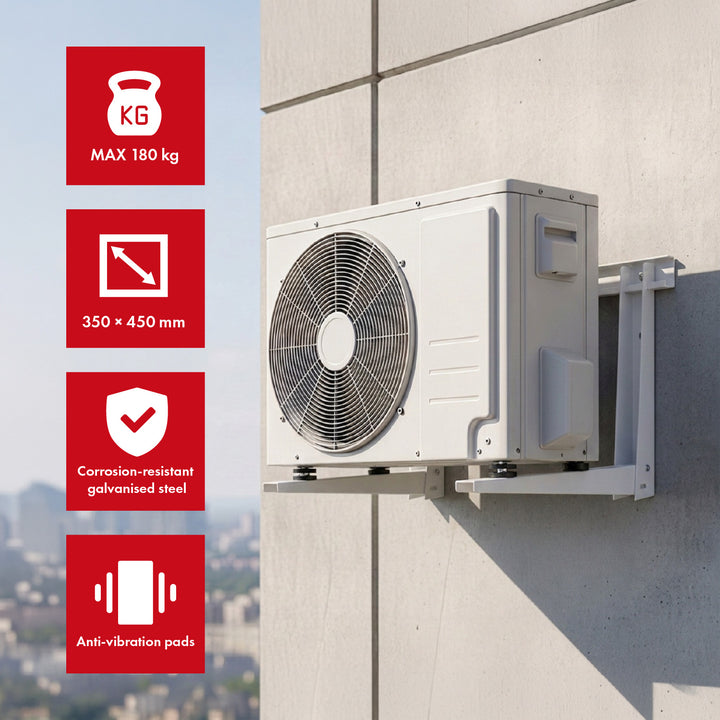 Maclean Air Conditioner/Heat Pump Mount/Hanger, dimensions 780x350x450 mm, galvanized steel, up to 180 kg, MC-146