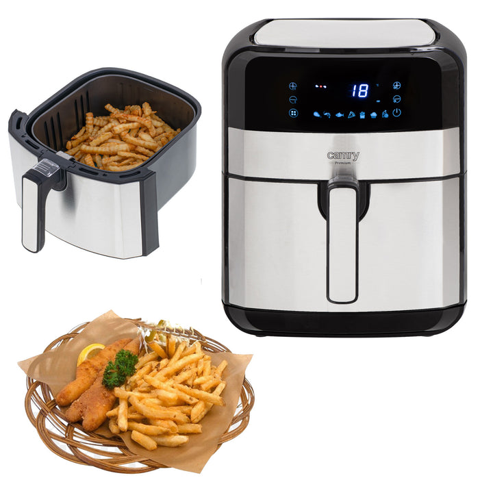 Oil-free fryer, 9 programs, 5.0 L, Airfryer, Camry CR 6311 + paper inserts for fryer, 16 cm, biodegradable, 100 pieces