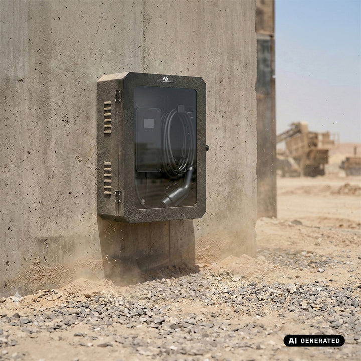 Maclean EV Charger Cabinet, IP65 Waterproof, Steel + Tempered Glass, Dimensions 70x50x25 cm, MC-900