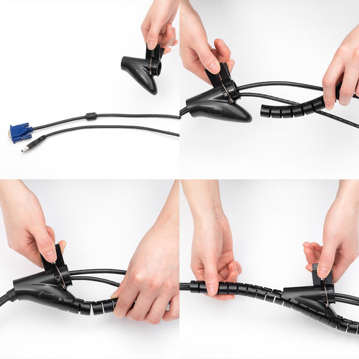 Maclean Cable Organizer/Cover, 15 mm x 1,000 mm, black, MCTV-898 B