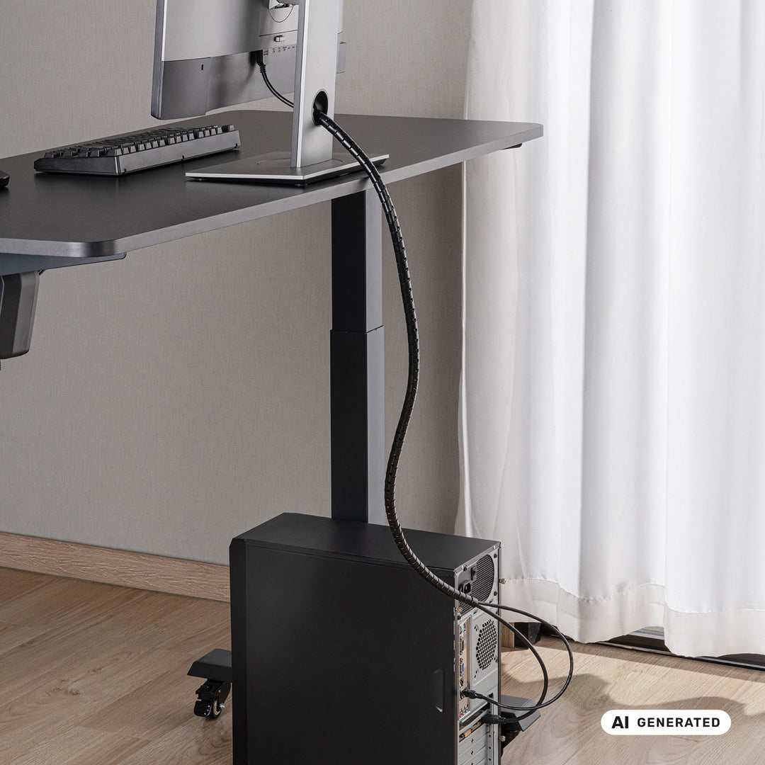 Maclean Cable Organizer/Cover, 15 mm x 1,000 mm, black, MCTV-898 B