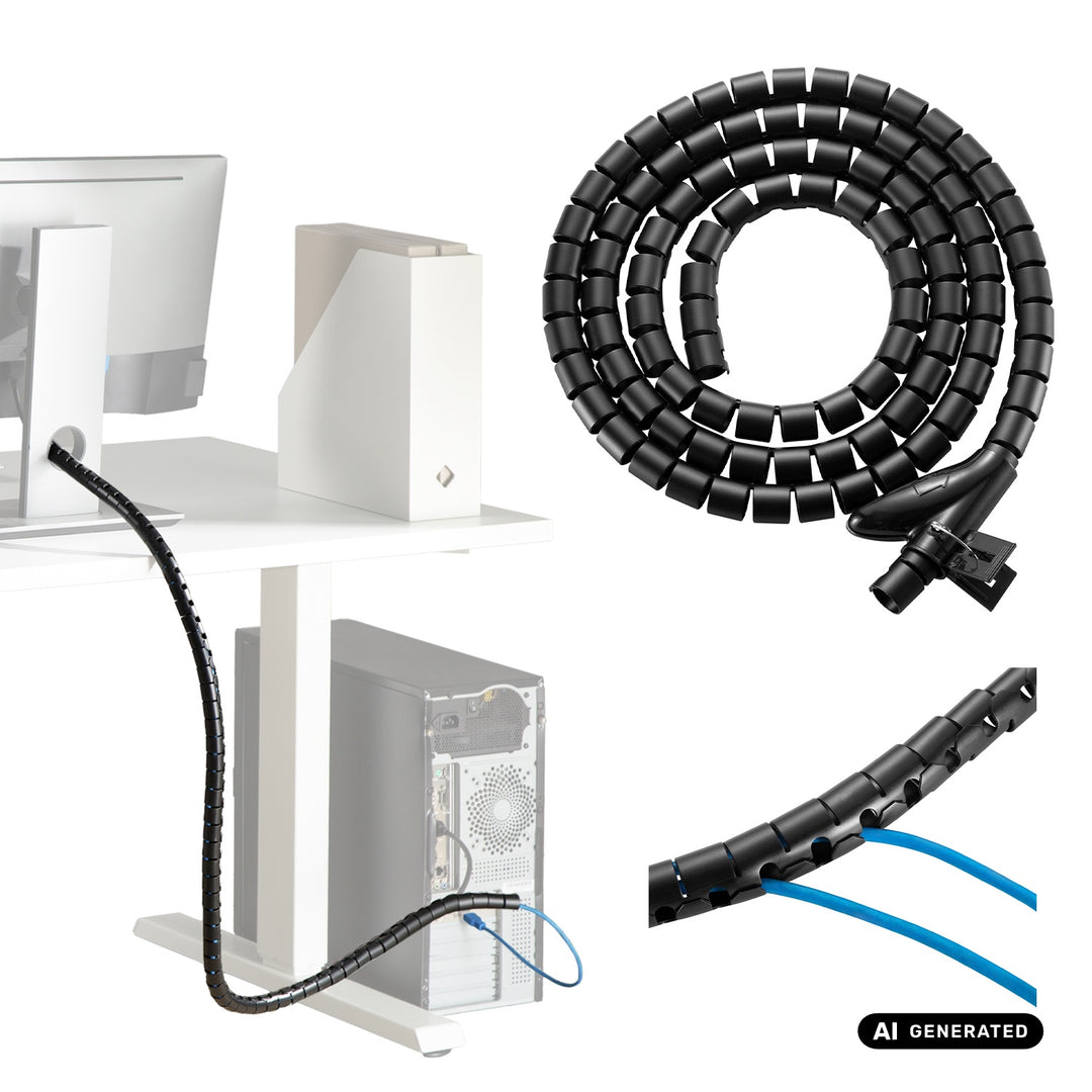 Maclean Cable Organizer/Hideaway, 20 mm x 1,000 mm, Black, MCTV-899 B
