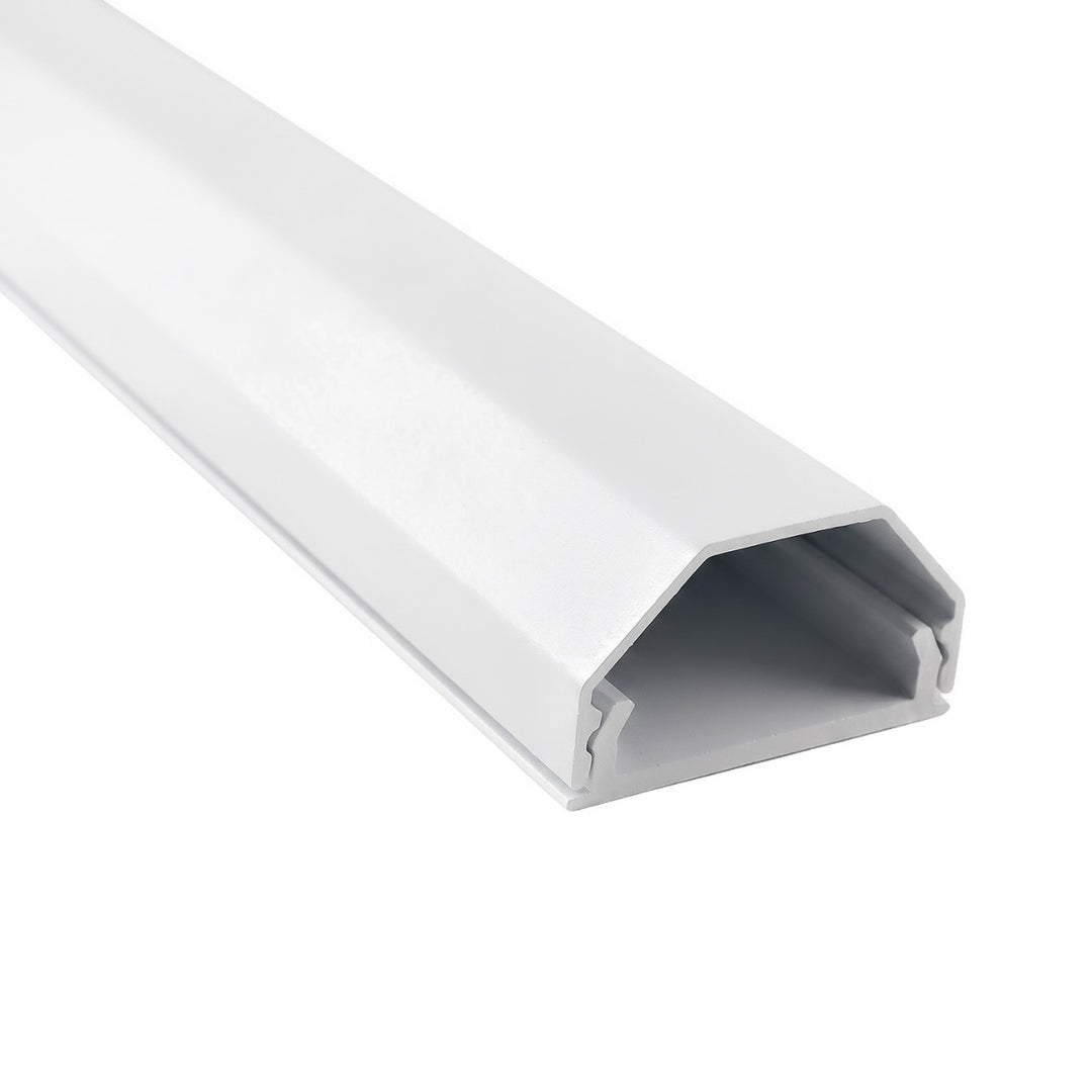 Maclean Aluminum Cable Cover Strip, 33x18x750 mm, White, MCTV-897 W