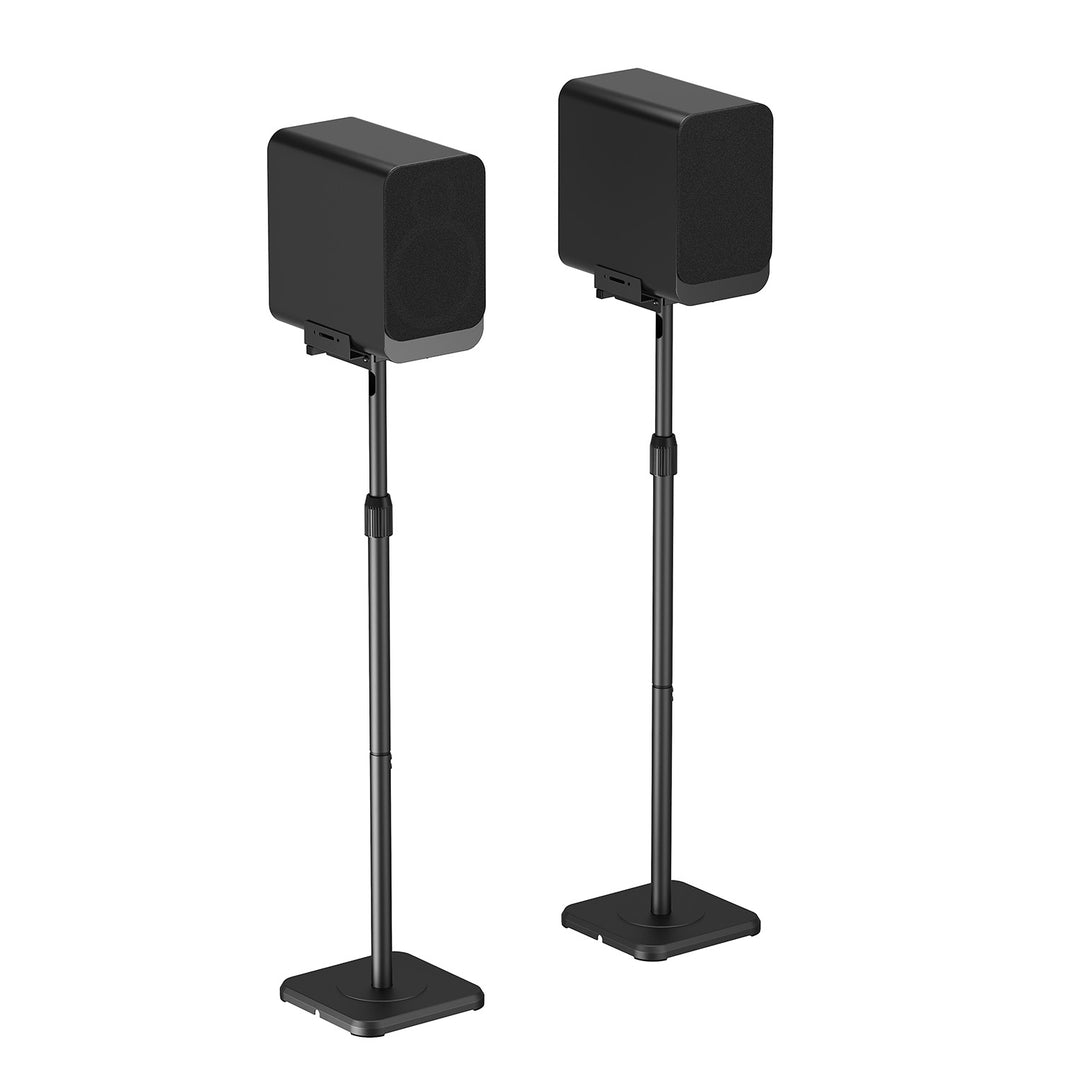 Set of Maclean floor stands for speakers, universal, vertical and horizontal adjustment +10°–10°, max. 5 kg, MC-916