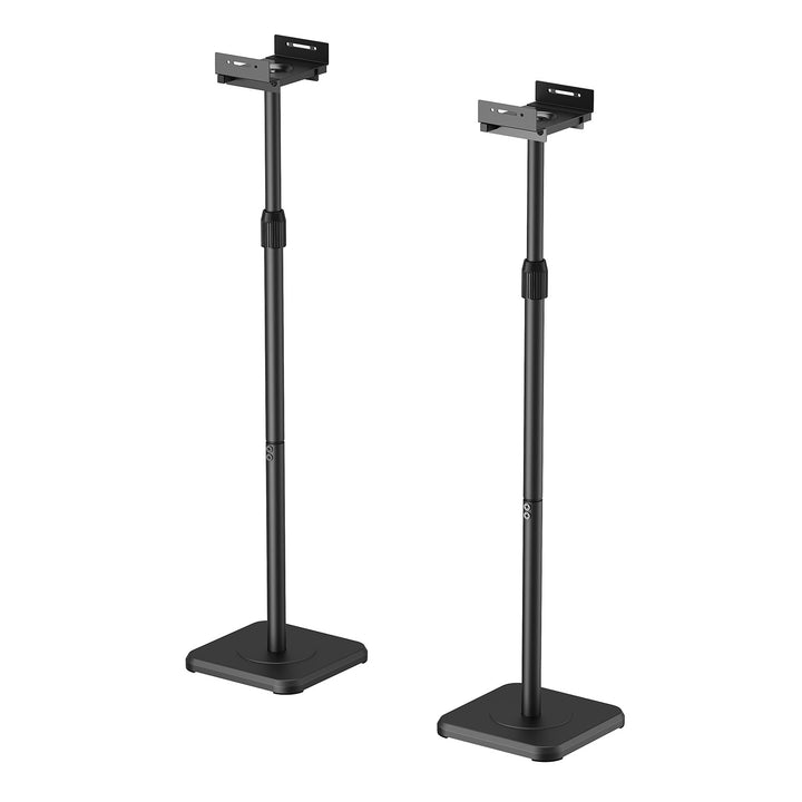 Set of Maclean floor stands for speakers, universal, vertical and horizontal adjustment +10°–10°, max. 5 kg, MC-916