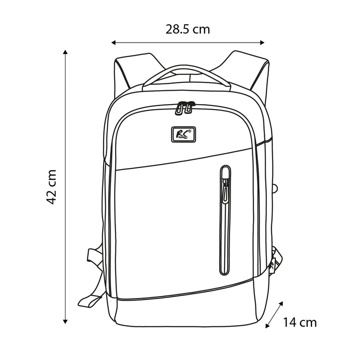 NanoRS Laptop Backpack, 15.6", Black, 42x28.5x14, Waterproof RS204 B