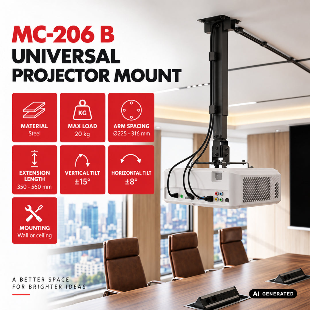 Maclean Universal Projector Mount/Hanger, Black, up to 20 kg, MC-206 B