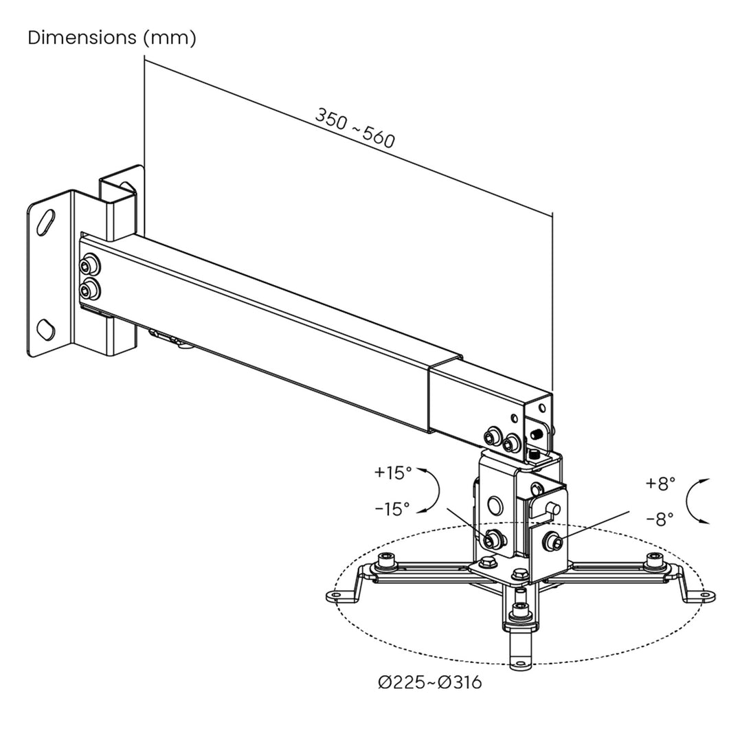 Maclean Universal Projector Mount/Hanger, White, up to 20 kg, MC-206 W