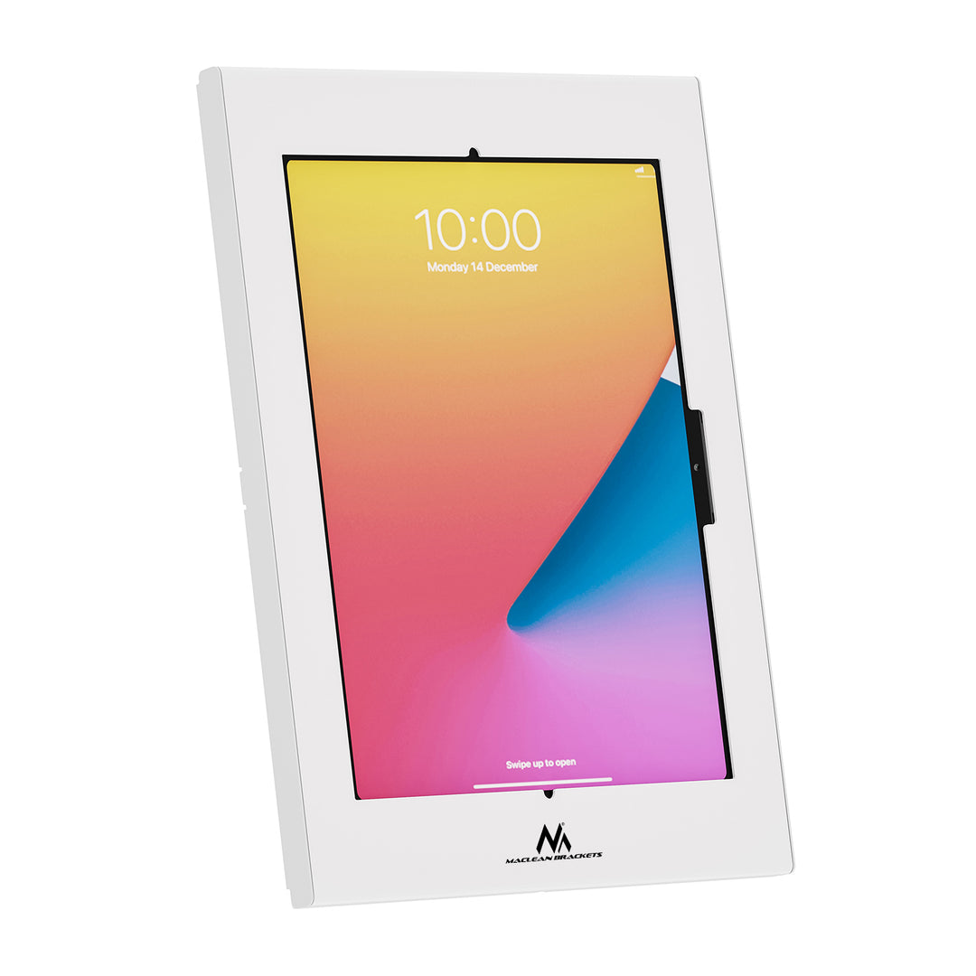 Maclean Tablet Advertising Mount with Lock, 12.4"-13", iPad Air/Pro, Samsung Tab S10+/S9+/S8+/S7+, 257x350x22mm, MC-950 W