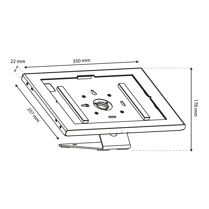 Maclean Tablet Advertising Mount with Lock, 12.4"-13", iPad Air/Pro, Samsung Tab S10+/S9+/S8+/S7+, 257x350x22mm, MC-956 B