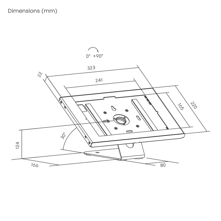 Maclean Tablet Advertising Mount with Lock, 10.9"-11", iPad Air/Pro, Samsung Tab A & S Series, 220x323x22mm, MC-957 W