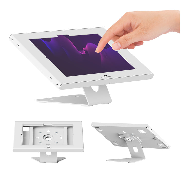 Maclean Tablet Advertising Mount with Lock, 10.9"-11", iPad Air/Pro, Samsung Tab A & S Series, 220x323x22mm, MC-957 W