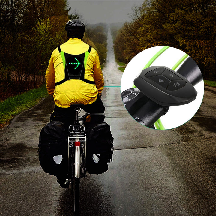Backpack with LED signal light, remote control, waterproof: remote control IPx5, backpack IPX2 + universal sports shoulder straps, for phone, camera, GoPro cameras, and others, rotating handle, MC-294